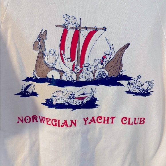 Vintage 80s Norwegian Yacht Club Sweatshirt Large Unisex USA Screen Stars Cotton - Picture 11 of 11